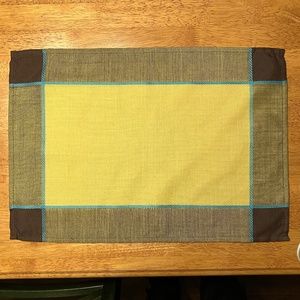 Table Placemats Yellow, Brown, Teal, Set of 4